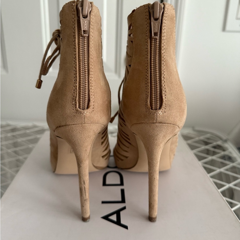 Aldo Tan Stiletto Heels Sleek Suede